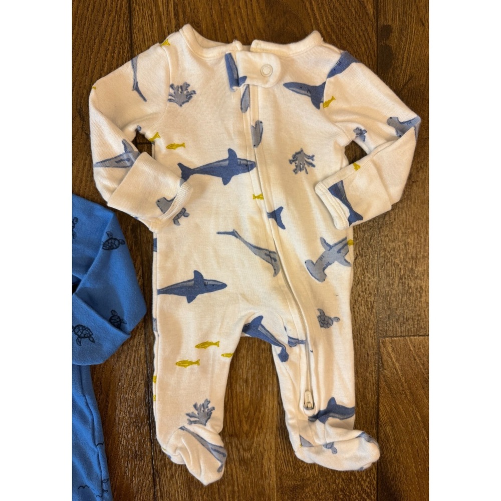 Carters Baby Sleepers Boy Preemie Lot Rompers Outfits Clothes Reborn Turtle Fish - Picture 4 of 5